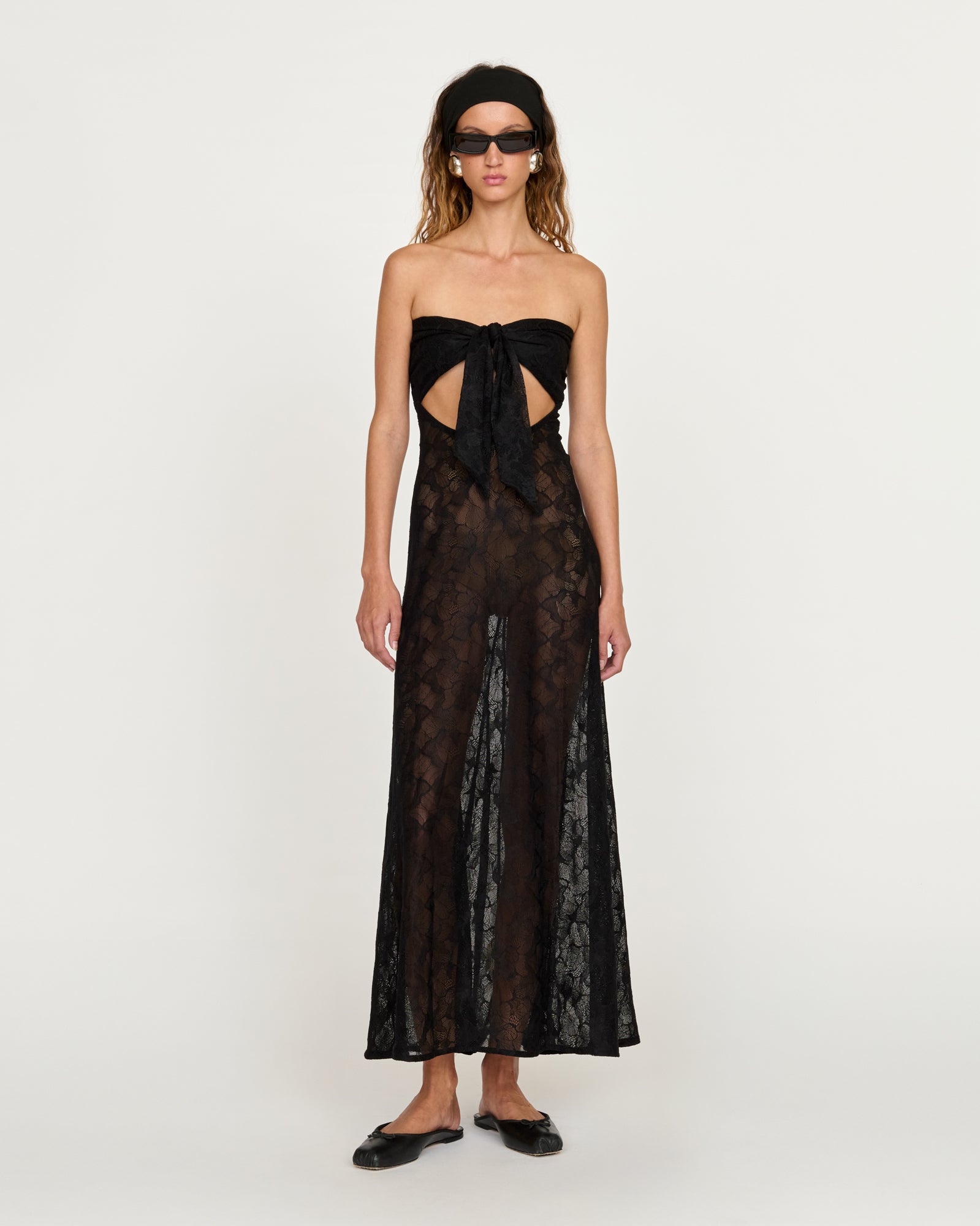 liou | Bianxa Dress Black Hibiscus Lace / M