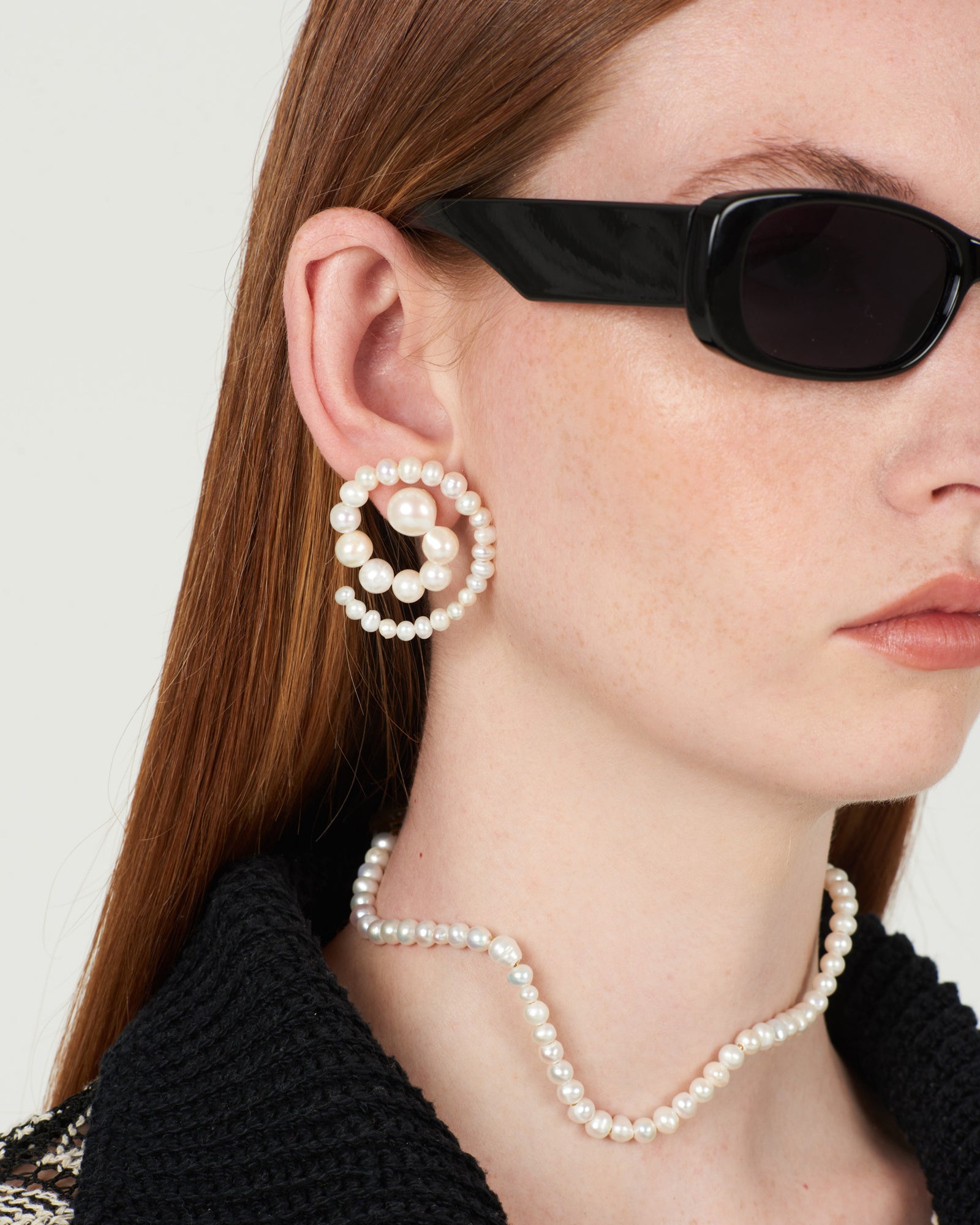 Pearl spiral earrings outlet