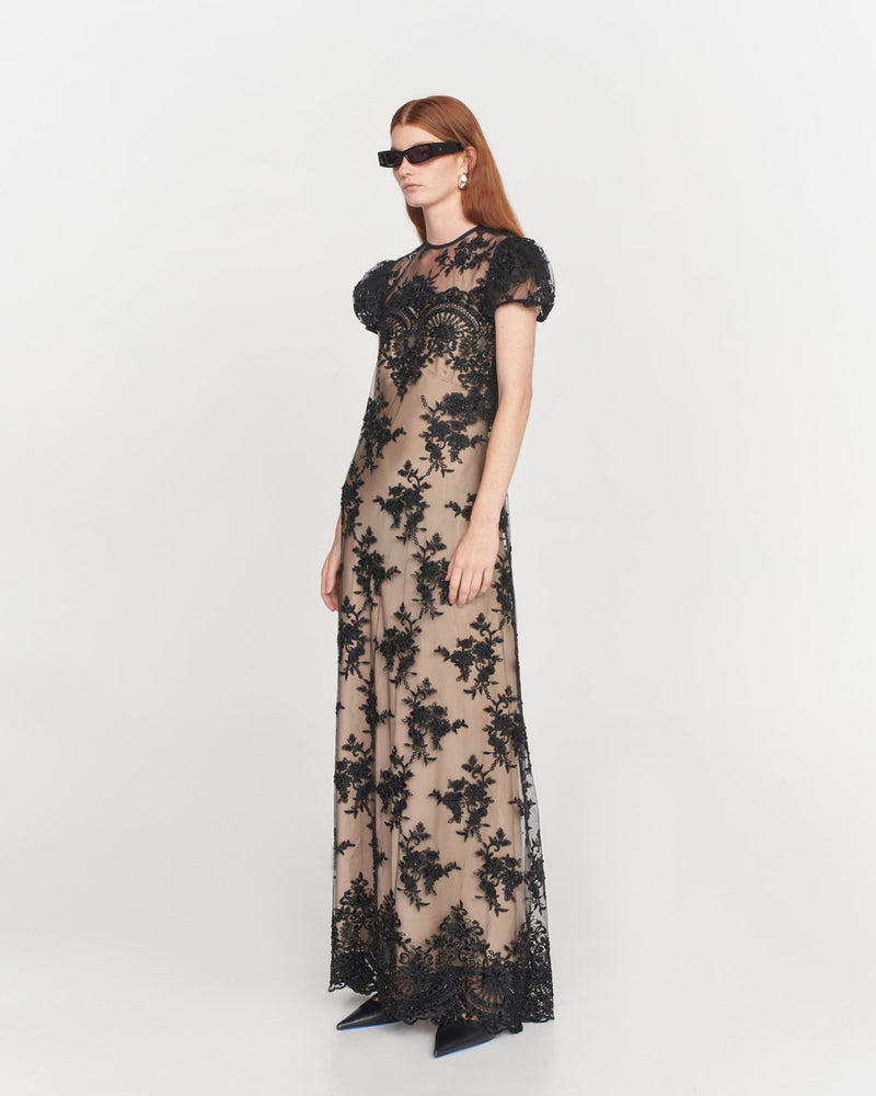 Fiola Beaded Lace Gown