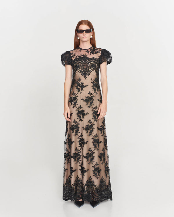 Fiola Beaded Lace Gown