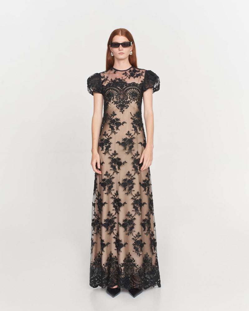 Fiola Beaded Lace Gown