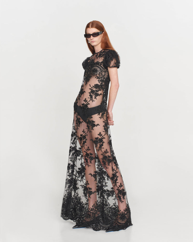 Fiola Beaded Lace Gown