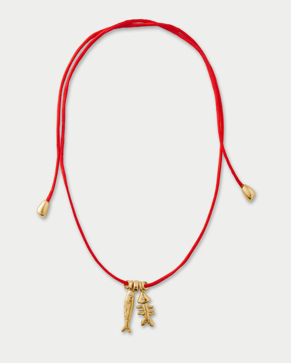 Sardine and Fishbone  Necklace