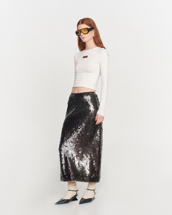Kara Sequin Midi Skirt
