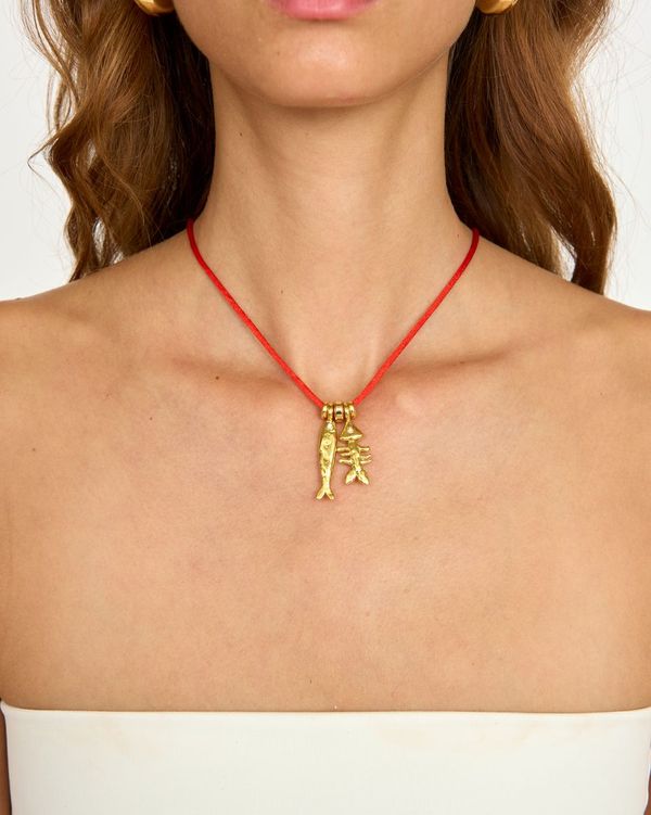 Sardine and Fishbone  Necklace