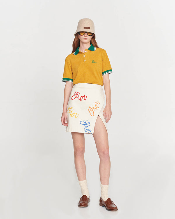 Embroidered Denim Skirt