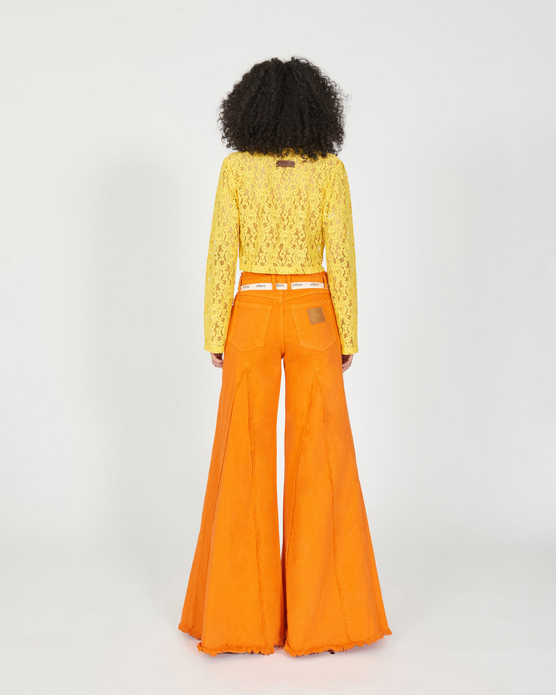 Yellow wide sales leg jeans