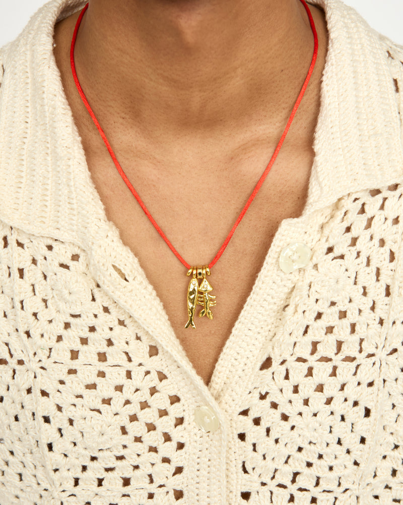 Sardine and Fishbone  Necklace