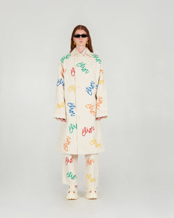Embroidered Denim Coat