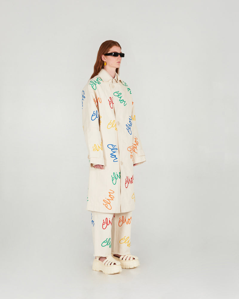 Embroidered Denim Coat