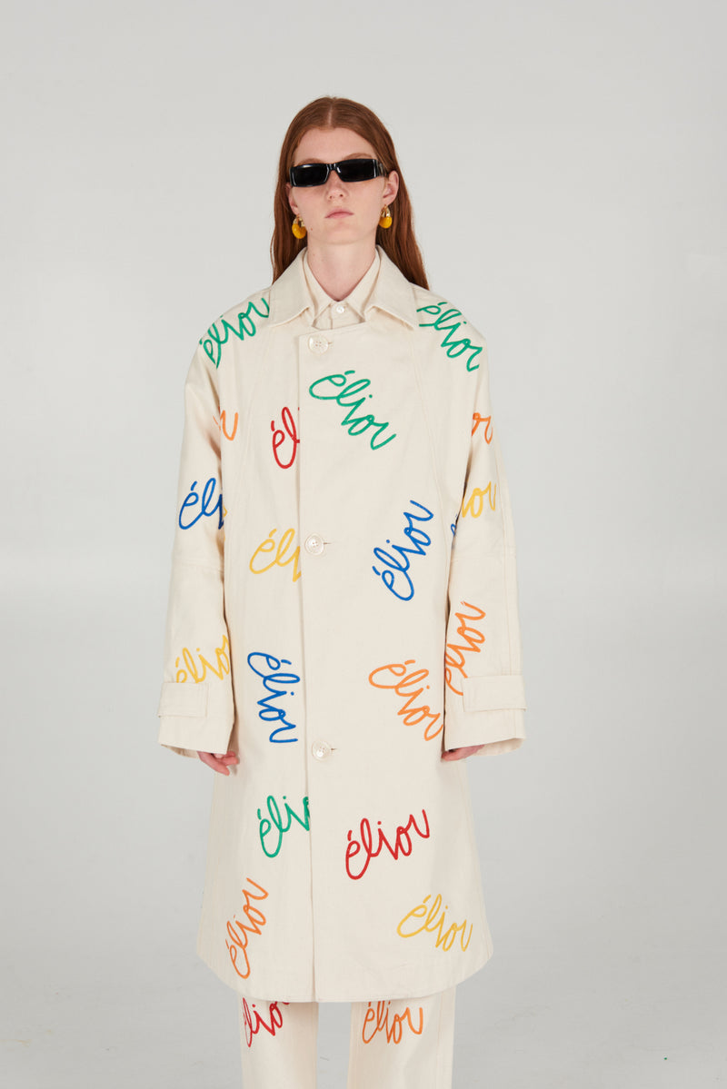 Embroidered Denim Coat