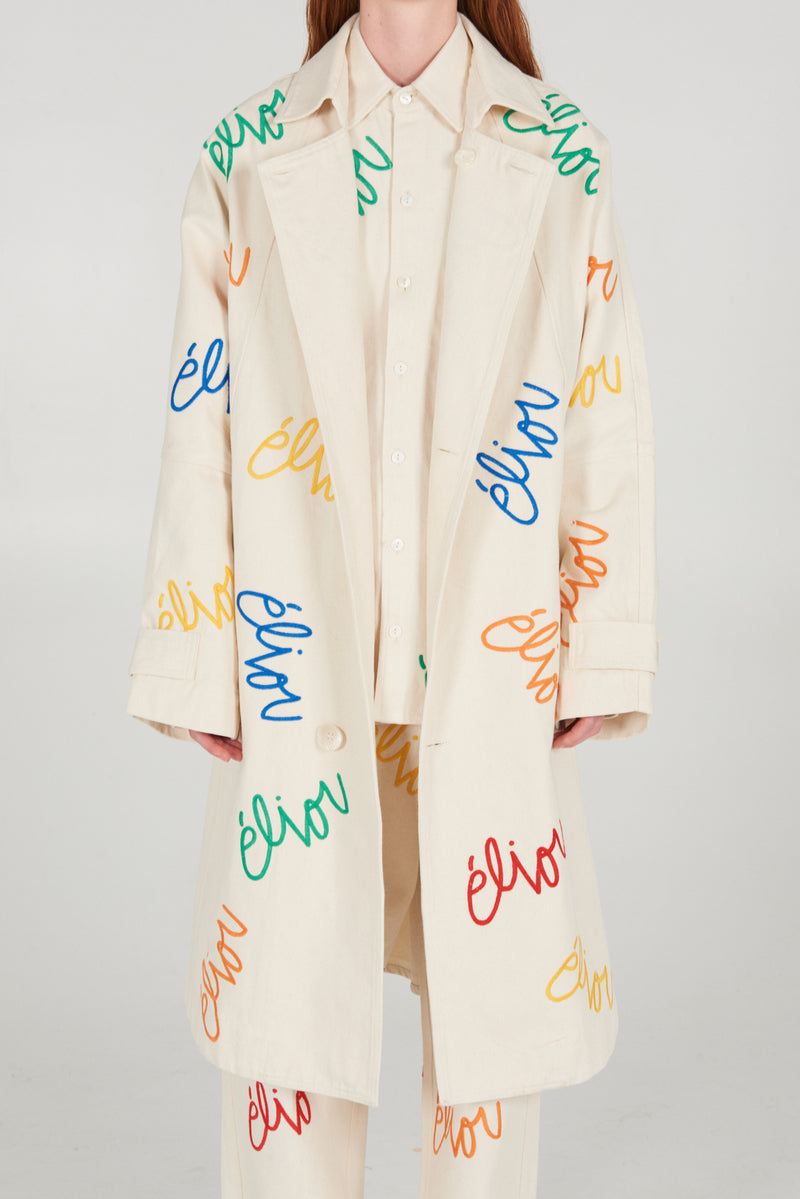 Embroidered Denim Coat