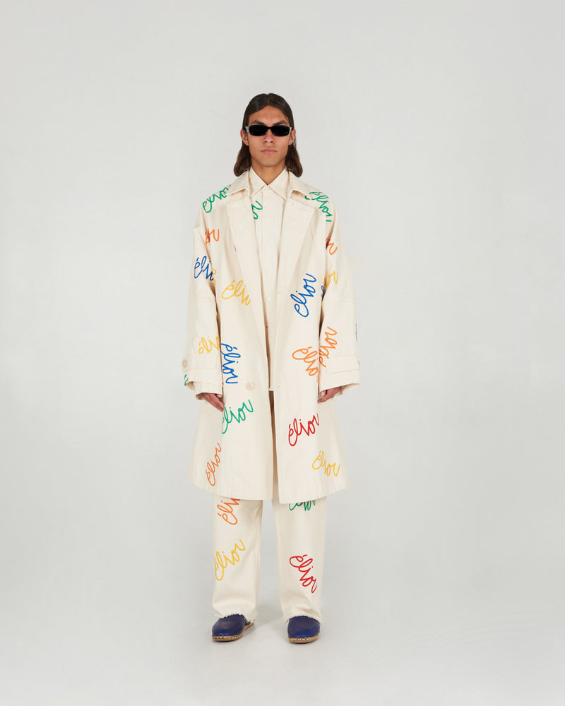 Embroidered Denim Coat