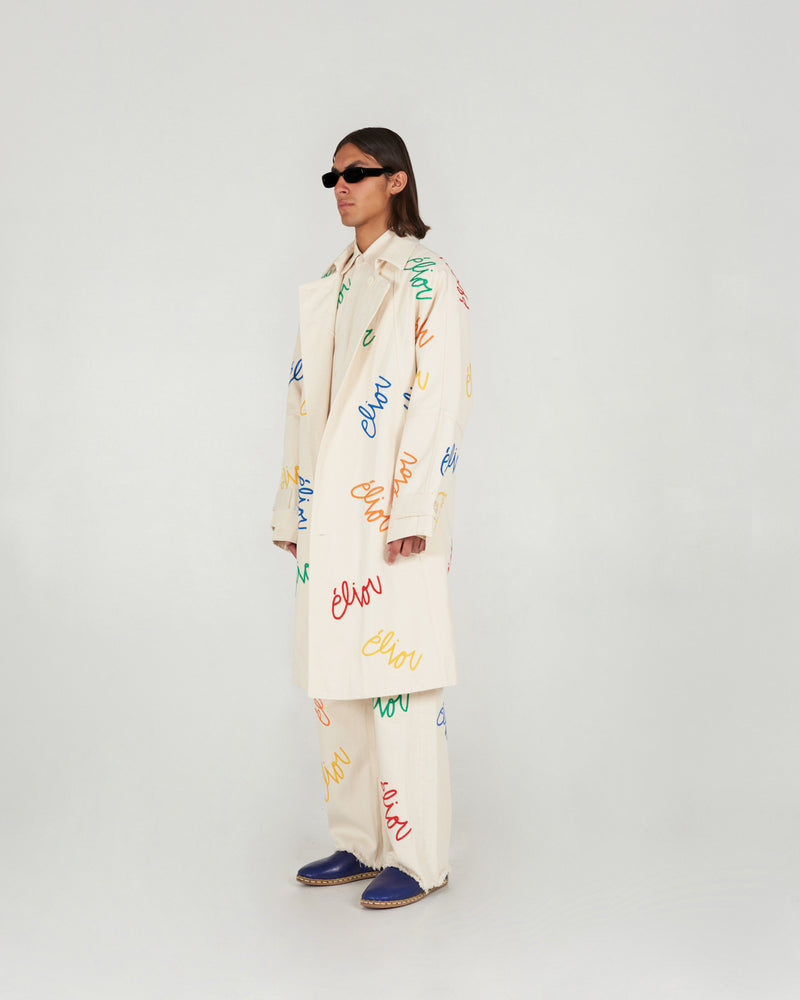 Embroidered Denim Coat